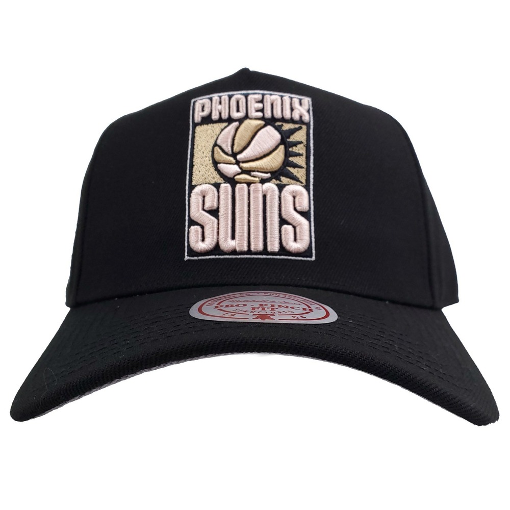 Phoenix Suns Mitchell & Ness NBA Pro Fit Snapnack Hat Cap 3D‎ Logo Black NWT